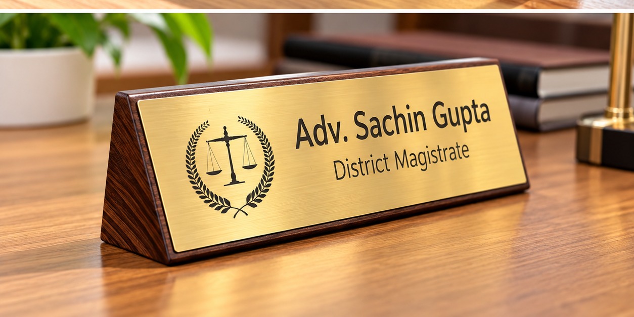 NP43 Golden Desk Name Plate (10 x 3.5 Inch) |